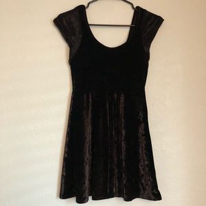 Black velvet skater dress